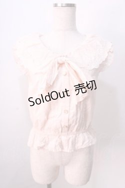 画像1: LIZ LISA / バラ刺繍ドビードットノースリーブブラウス 0 ピンク Y-25-08-26-008-LO-BL-SZ-ZY