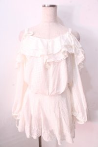 LIZ LISA / ギンガムシフォンロンパ 0 白 Y-25-08-26-067-LO-OP-SZ-ZT041