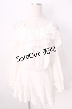 画像1: LIZ LISA / ギンガムシフォンロンパ 0 白 Y-25-08-26-067-LO-OP-SZ-ZT041