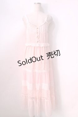 画像1: LIZ LISA / コットンレース切替マキシワンピース 0 ピンク Y-25-08-26-068-LO-OP-SZ-ZT020