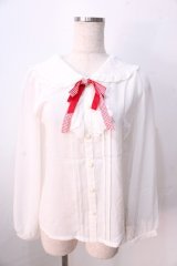 LIZ LISA / ギンガムリボンブラウス 0 オフ白 Y-25-08-26-011-LO-BL-SZ-ZT028