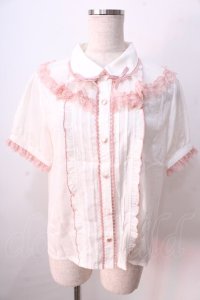 LIZ LISA / レースチュールケープブラウス 0 白×ピンク Y-25-08-26-012-LO-BL-SZ-ZI