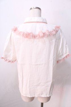 画像2: LIZ LISA / レースチュールケープブラウス 0 白×ピンク Y-25-08-26-012-LO-BL-SZ-ZY
