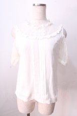 画像1: LIZ LISA / 肩あきレースブラウス 0 白 Y-25-08-26-003-LO-BL-HR-ZT028 (1)