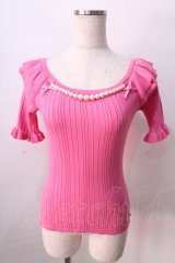 LIZ LISA / パールチェーン付トップス 0 ピンク Y-25-08-26-025-LO-TO-SZ-ZI