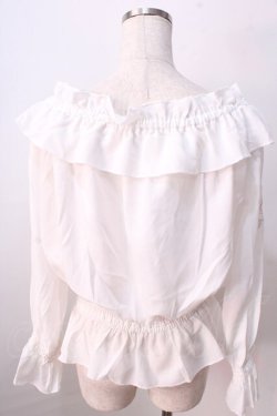 画像2: LIZ LISA / バラ刺繍オフショルブラウス 0 白 Y-25-08-26-027-LO-BL-SZ-ZY