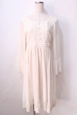 画像1: LIZ LISA / シフォンプリーツ長袖ワンピース  生成り Y-25-08-26-036-LO-OP-SZ-ZY