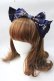 画像1: ALICE and the PIRATES / Kitten's Wonder Night Tea Party柄カチューシャ  紺 Y-25-08-30-068-PA-AC-SZ-ZY (1)