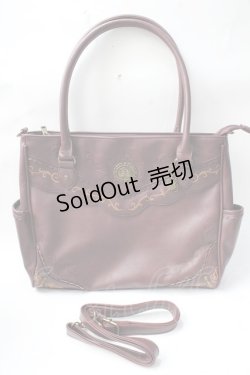 画像1: axes femme / 刺繍入りA4トートバック  ワイン Y-25-08-30-072-AX-BG-SZ-ZY