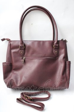 画像2: axes femme / 刺繍入りA4トートバック  ワイン Y-25-08-30-072-AX-BG-SZ-ZY