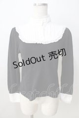 ALICE and the PIRATES / 立衿ヨークプルオーバー  黒×白 Y-25-08-30-081-PA-TO-SZ-ZY