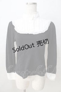 ALICE and the PIRATES / 立衿ヨークプルオーバー  黒×白 Y-25-08-30-081-PA-TO-SZ-ZY