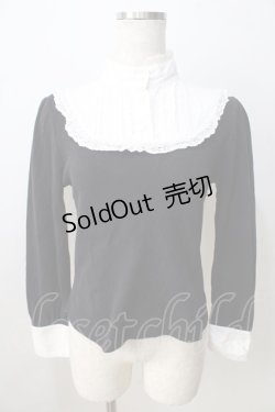 画像1: ALICE and the PIRATES / 立衿ヨークプルオーバー  黒×白 Y-25-08-30-081-PA-TO-SZ-ZY