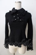 Angelic Pretty / パールレースジャボカットソー  黒 Y-25-08-30-083-AP-TO-SZ-ZY