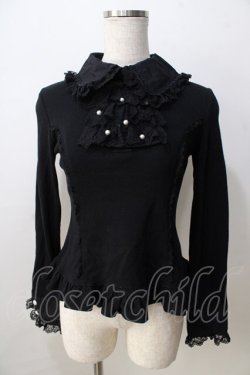 画像1: Angelic Pretty / パールレースジャボカットソー  黒 Y-25-08-30-083-AP-TO-SZ-ZY