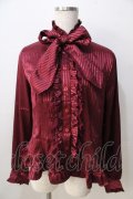 Angelic Pretty / 立ち襟Royalストライプブラウス  ワイン Y-25-08-30-085-AP-BL-SZ-ZY