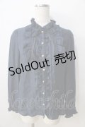 Ank Rouge / サテンドットブラウス M 紺 Y-25-08-30-088-CA-BL-SZ-ZY