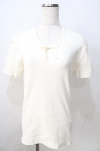 KANEKO ISAO / リブリボンプルオーバー  アイボリー Y-25-08-30-090-EL-TO-SZ-ZT256