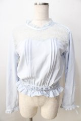 LIZ LISA / ハイネックブラウジングトップス 0 サックス Y-25-08-30-092-LO-TO-SZ-ZT019