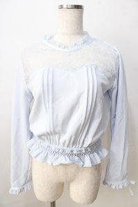 LIZ LISA / ハイネックブラウジングトップス 0 サックス Y-25-08-30-092-LO-TO-SZ-ZT019