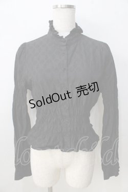 画像1: PEACE NOW / ウエストシャーリングブラウス M 黒 Y-25-08-30-093-PU-BL-SZ-ZY