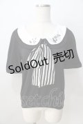 Ank Rouge / 音符ダブルカラーTシャツ M 黒 Y-25-08-30-095-CA-TO-SZ-ZY