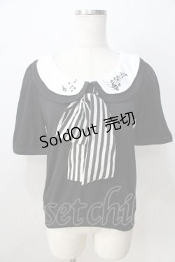 画像1: Ank Rouge / 音符ダブルカラーTシャツ M 黒 Y-25-08-30-095-CA-TO-SZ-ZY