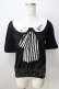 画像1: Ank Rouge / 音符ダブルカラーTシャツ M 黒 Y-25-08-30-095-CA-TO-SZ-ZY (1)