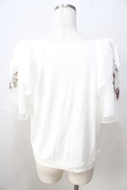画像2: axes femme / チュール×刺繍フレア袖プルオーバー  白 Y-25-08-30-099-AX-TO-SZ-ZY