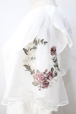 画像3: axes femme / チュール×刺繍フレア袖プルオーバー  白 Y-25-08-30-099-AX-TO-SZ-ZY