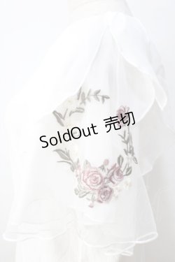 画像3: axes femme / チュール×刺繍フレア袖プルオーバー  白 Y-25-08-30-099-AX-TO-SZ-ZY