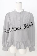 FLC / MINA*ペプラムブラウス  グレー Y-25-08-30-103-LO-BL-SZ-ZY