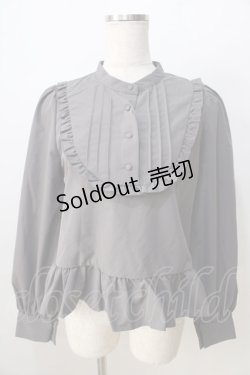 画像1: FLC / MINA*ペプラムブラウス  グレー Y-25-08-30-103-LO-BL-SZ-ZY