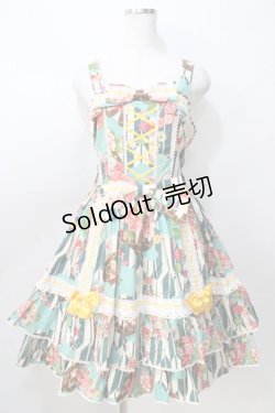 画像1: metamorphose / Marie ジャンパースカート(ヘッドドレス付き)  グリーン Y-25-08-30-109-ME-OP-SZ-ZY