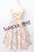 metamorphose / 和柄ハイウエストタックジャンパースカート  赤 Y-25-08-30-110-ME-OP-SZ-ZY