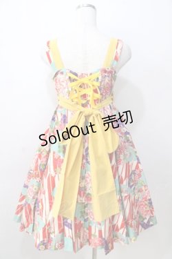 画像2: metamorphose / 和柄ハイウエストタックジャンパースカート  赤 Y-25-08-30-110-ME-OP-SZ-ZY