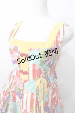 画像3: metamorphose / 和柄ハイウエストタックジャンパースカート  赤 Y-25-08-30-110-ME-OP-SZ-ZY
