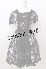 ALICE and the PIRATES / Vampire Forest柄エリザベートジャンパースカート  黒 Y-25-08-30-114-PA-OP-SZ-ZY