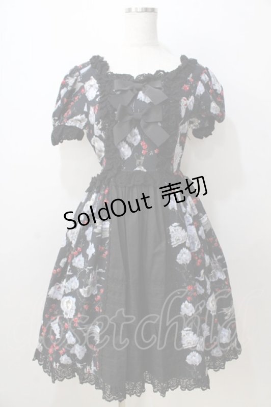 画像1: ALICE and the PIRATES / Vampire Forest柄エリザベートジャンパースカート  黒 Y-25-08-30-114-PA-OP-SZ-ZY (1)