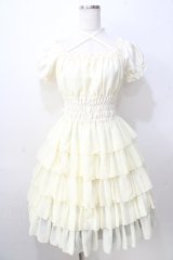 Pina sweetcollection / シフォンフリルワンピース  生成り Y-25-08-30-117-LO-OP-SZ-ZT326