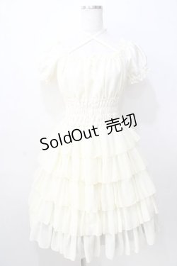 画像1: Pina sweetcollection / シフォンフリルワンピース  生成り Y-25-08-30-117-LO-OP-SZ-ZT326