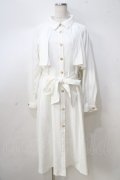 axes femme / 後レースアップトレンチコート F 白 Y-25-08-30-121-AX-CO-SZ-ZY