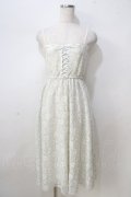 axes femme / 配色レースマキシワンピース  生成り Y-25-08-30-122-AX-OP-SZ-ZY