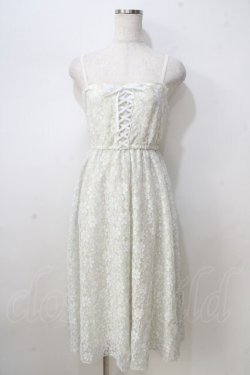 画像1: axes femme / 配色レースマキシワンピース  生成り Y-25-08-30-122-AX-OP-SZ-ZY