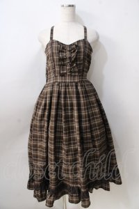 axes femme POETIQUE / フリルデザインキャミワンピース  ブラウン Y-25-08-30-130-AX-OP-SZ-ZI