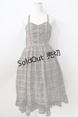 画像1: axes femme POETIQUE / フリルデザインキャミワンピース  ブラウン Y-25-08-30-130-AX-OP-SZ-ZI