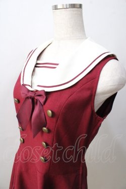画像3: Innocent World / 衿刺繍ボックスプリーツジャンパースカート  ワイン Y-25-08-30-134-IW-OP-SZ-ZY
