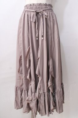 画像1: axes femme / シフォンラッフルフリルスカート  モカ Y-25-08-30-143-AX-SK-SZ-ZY