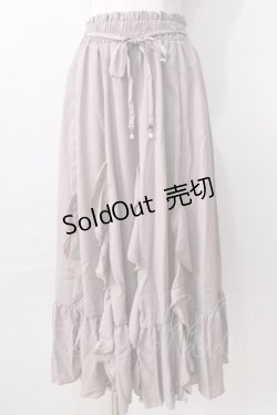 画像1: axes femme / シフォンラッフルフリルスカート  モカ Y-25-08-30-143-AX-SK-SZ-ZY