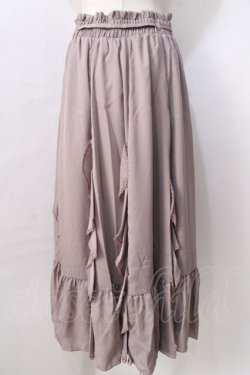画像2: axes femme / シフォンラッフルフリルスカート  モカ Y-25-08-30-143-AX-SK-SZ-ZY